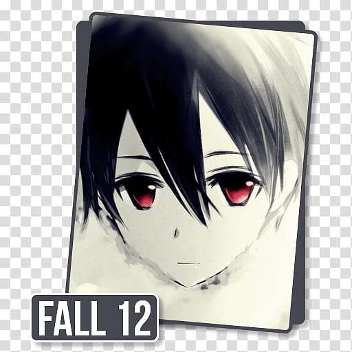 Anime Icon , Fall  M, black-haired anime boy illustration transparent background PNG clipart