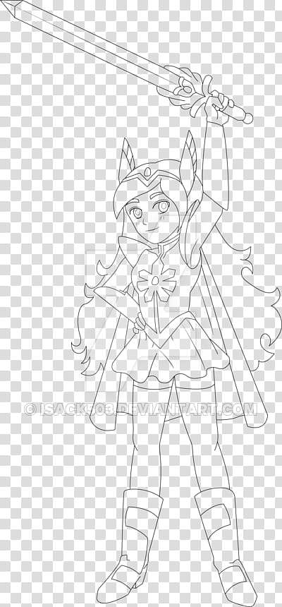She-ra lineart transparent background PNG clipart