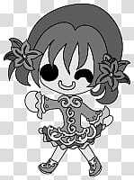 The icons of cute girls in purple flower dress, kikyo-people- transparent background PNG clipart