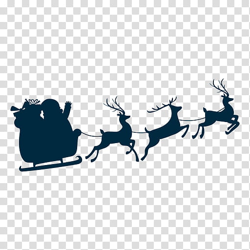 santas sliegh silhoeutte clipart