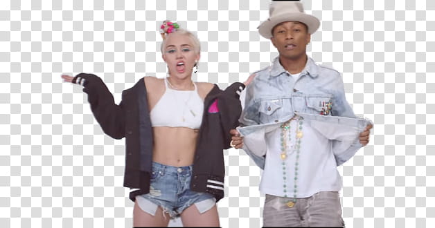 Miley Cyrus and Pharrel Williams , Mharrel- transparent background PNG clipart