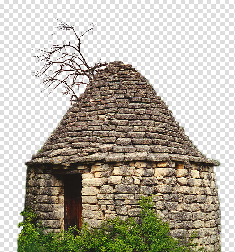 Borie stone hut in Provence, brown concrete hut transparent background PNG clipart