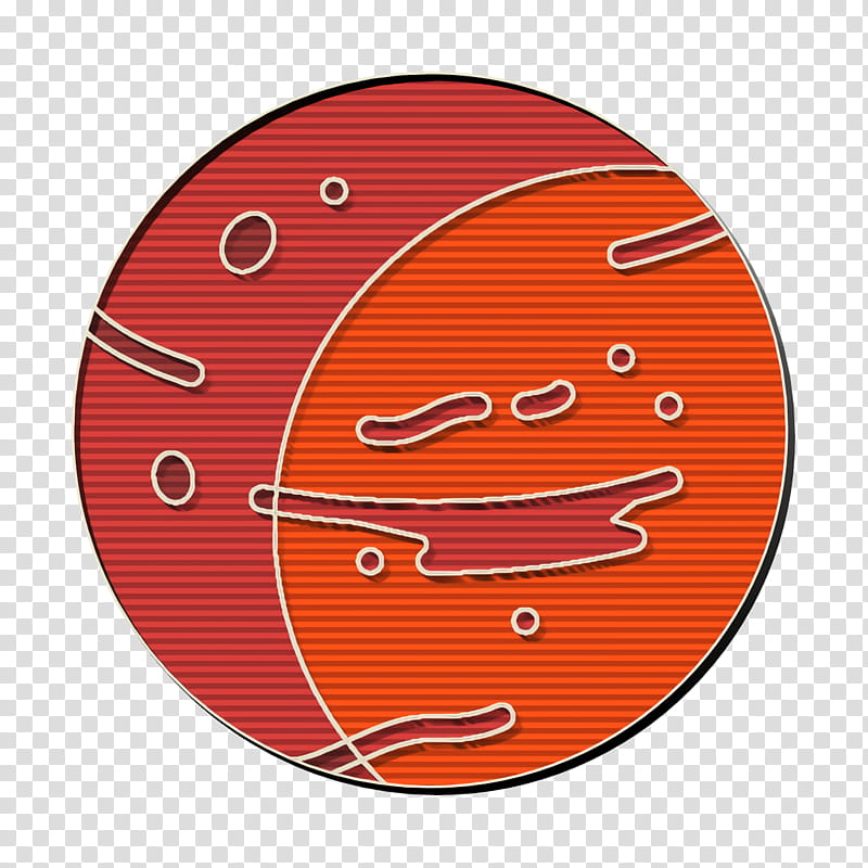 Mars icon Planet icon Space Elements icon, Orange, Cartoon, Circle, Smile, Plate, Peach, Tableware transparent background PNG clipart