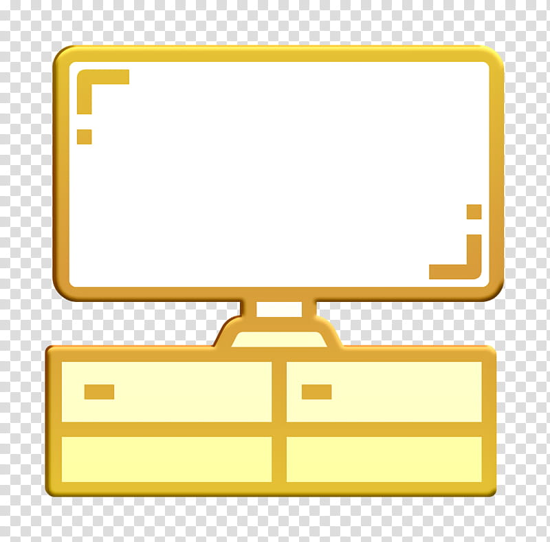 Tv icon Electronic Device icon Television icon, Yellow, Technology transparent background PNG clipart