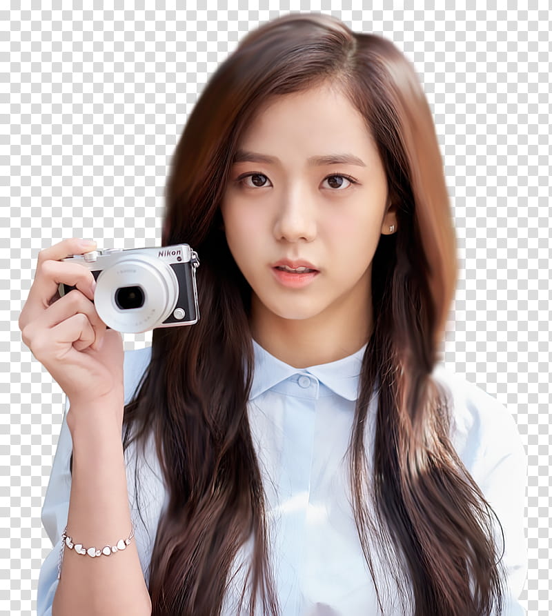 BLACKPINK PRE DEBUT, woman holding white and black camera transparent background PNG clipart