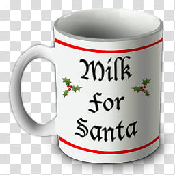 Christmas Icons, milk for santa mug transparent background PNG clipart