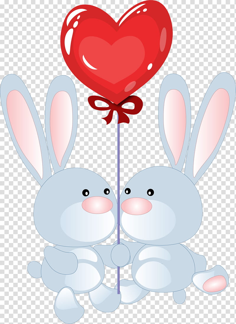 Easter Bunny, Rabbit, Valentines Day, Drawing, El Dia De San Valentin, Cartoon, Love, Heart transparent background PNG clipart
