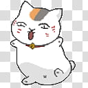 Nyanko sensei Shimeji, white and gry cat drawing transparent background PNG clipart
