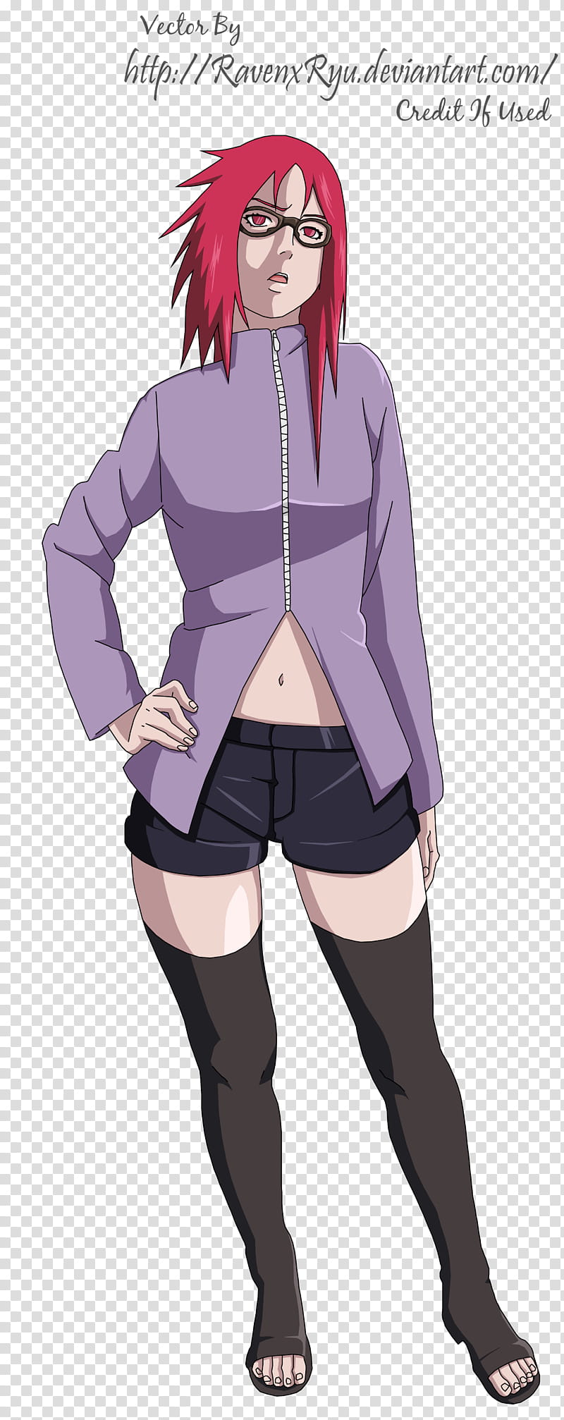 Karin, red-haired female anime character transparent background PNG clipart