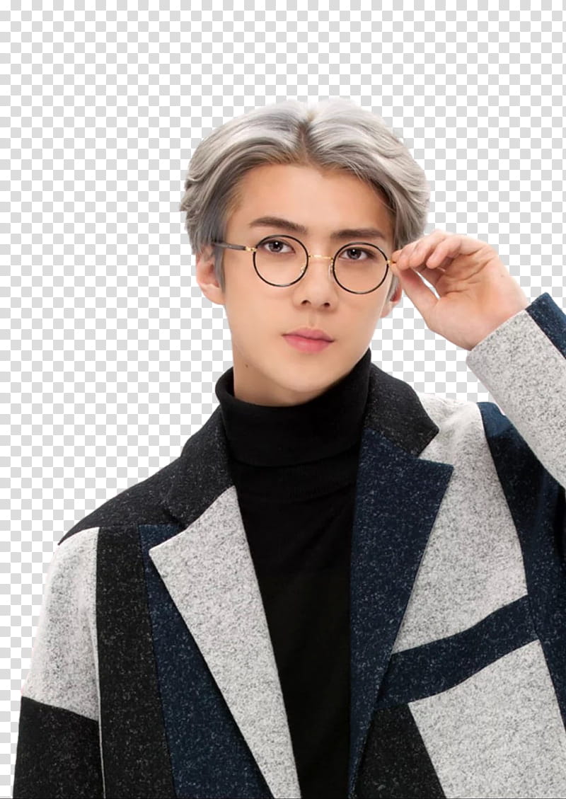 EXO LOVE PLANET P, man holding his eyeglasses transparent background PNG clipart