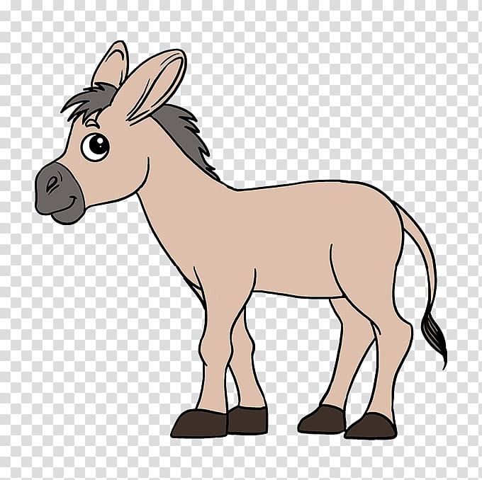 Animal, Donkey, Drawing, Mule, Cartoon, Tutorial, Painting, Horse transparent background PNG clipart