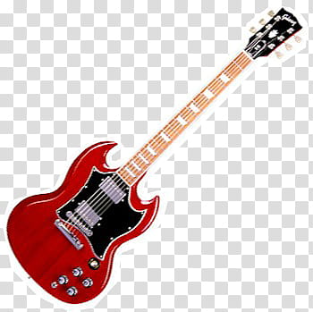 Guitarras, red Gibson electric guitar transparent background PNG clipart