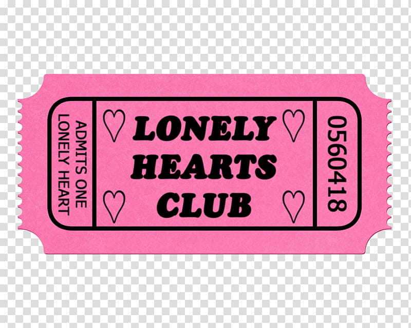 , Lonely Hearts club sticket transparent background PNG clipart