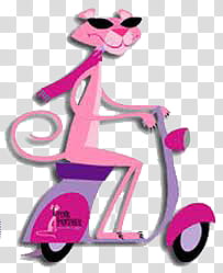 Todo Un Pooco, pink animal riding motor scooter illustration transparent background PNG clipart