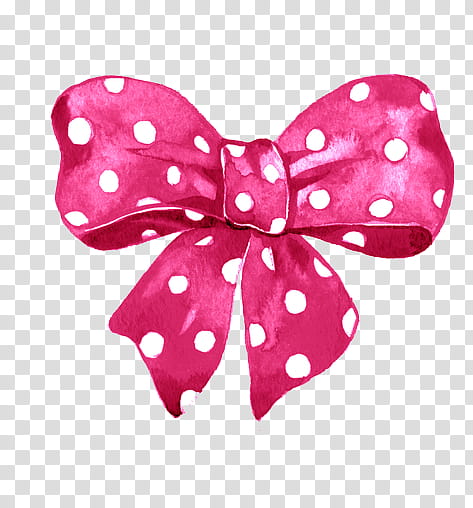 Bows , pink and white polka-dot bows transparent background PNG clipart