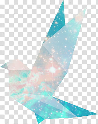 Space Origami, blue and gray bird illustration transparent background PNG clipart