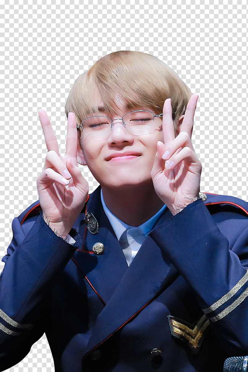 BTS TAEHYUNG V , man in blue blazer wearing eyeglasses transparent background PNG clipart