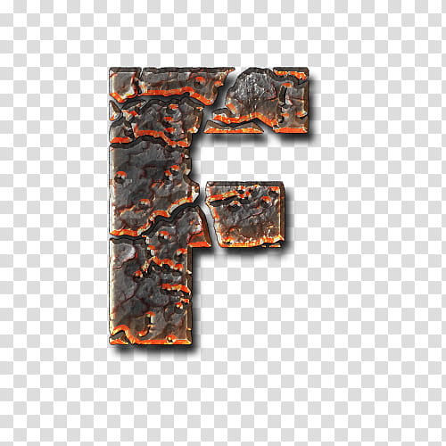 Lava Alphabetical , black and orange letter F illustration transparent background PNG clipart