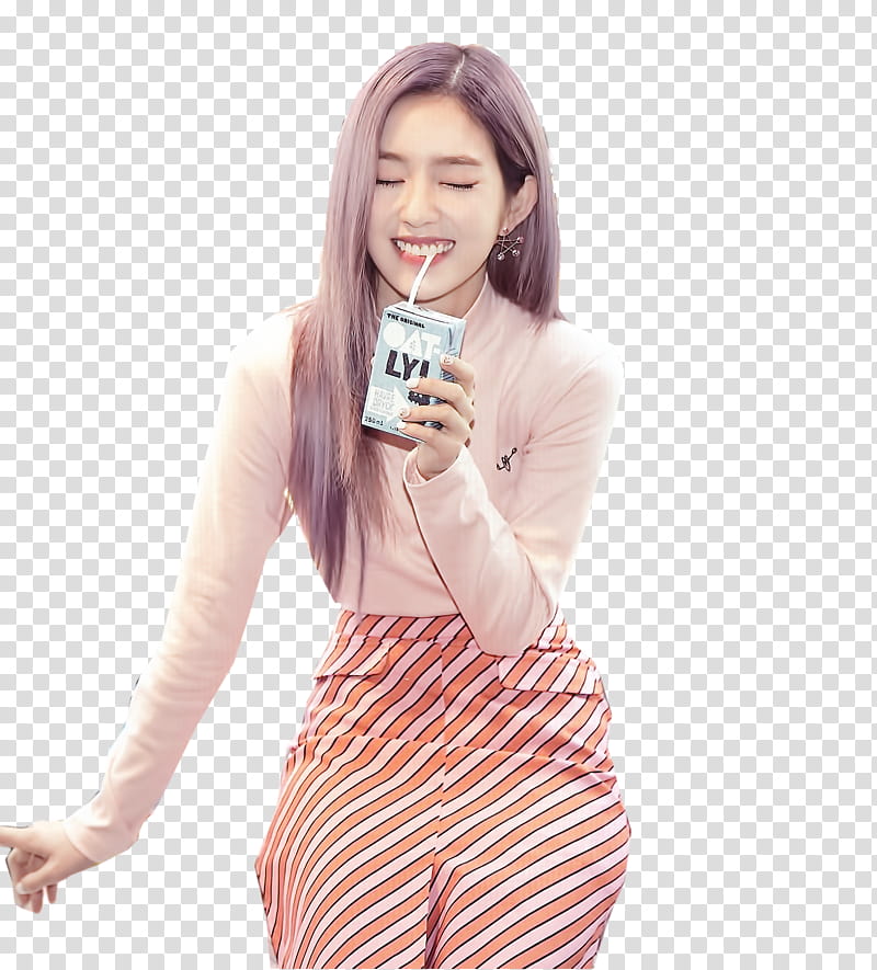 Irene Red Velvet, woman drinking beverage with close eyes transparent background PNG clipart