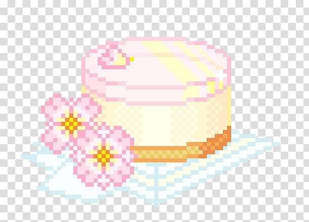 Full, round pink and yellow cake art transparent background PNG clipart