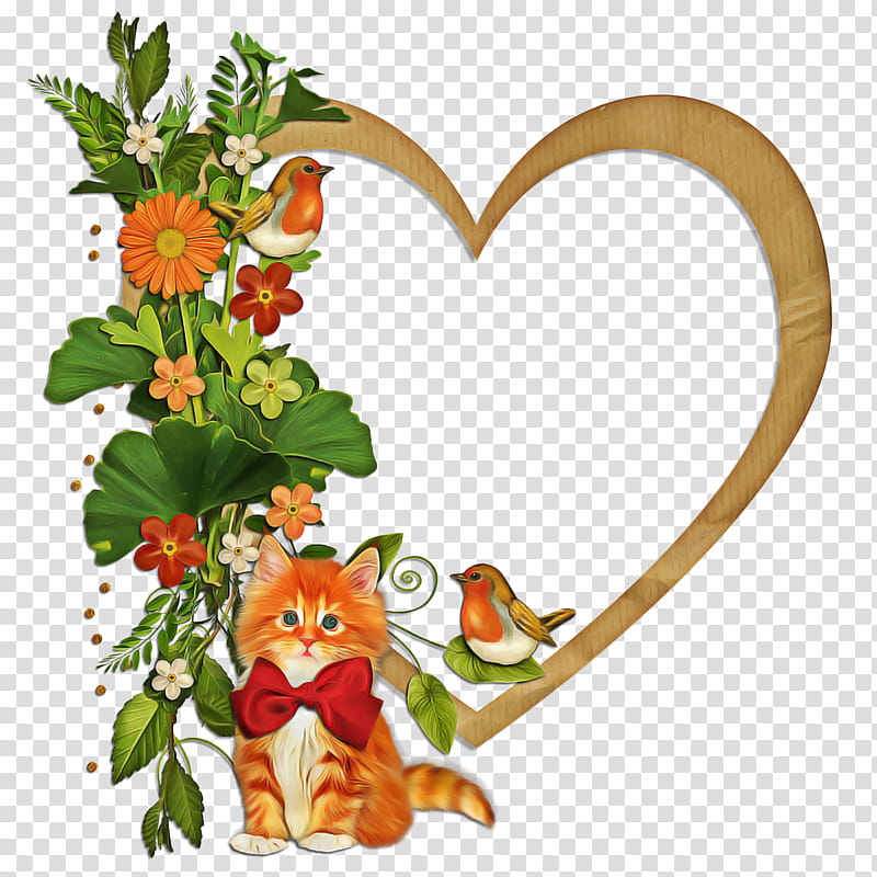 Cute Cat, Bird, Frames, Flower, Happy Tuesday, Flower Frame, Floral Design, Cute Red Heart transparent background PNG clipart