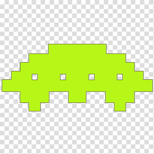 Space Invaders color version , flying disk (lime) icon transparent background PNG clipart