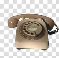 beige and brown rotary phone transparent background PNG clipart