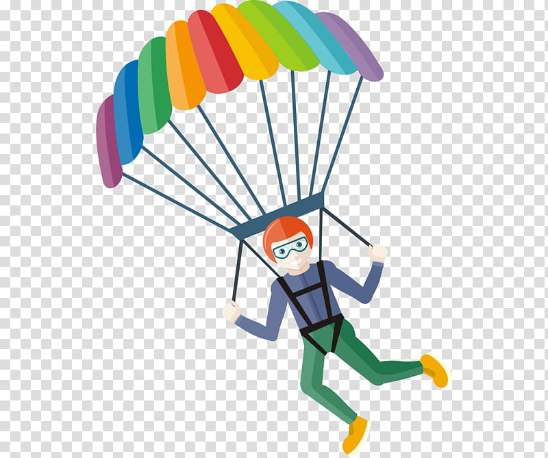 Parachuting Line, Parachute, Cartoon, Drawing, Extreme Sport, Toy, Play transparent background PNG clipart