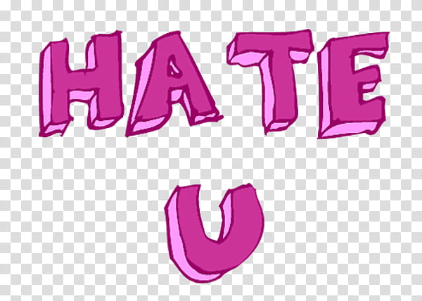 pink hate u text transparent background PNG clipart