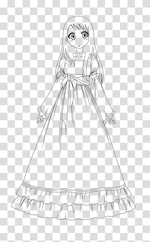 Onodera Kosaki Hime (Lineart) transparent background PNG clipart thumbnail