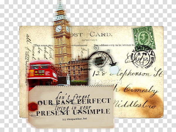 London, post card transparent background PNG clipart