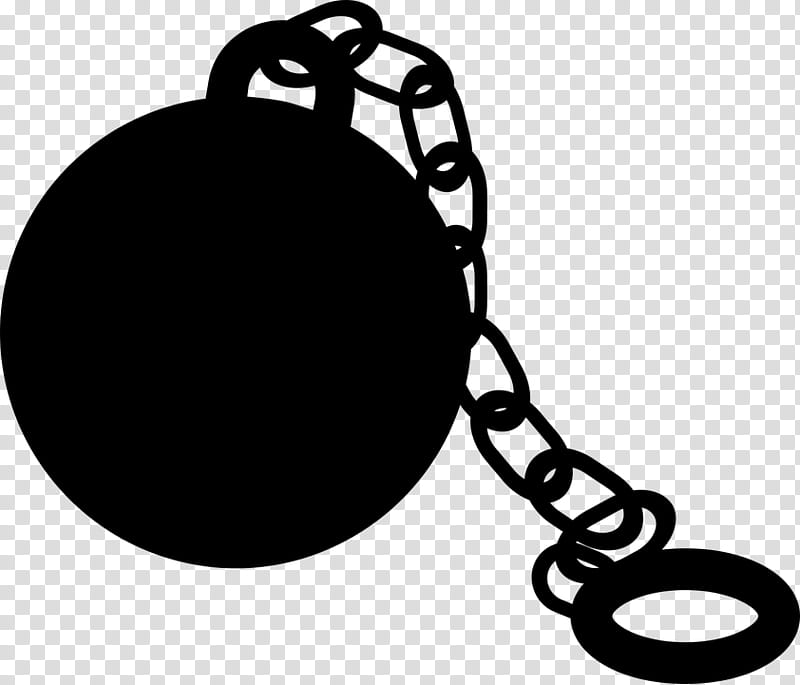 Circle Silhouette, Ball And Chain, Prison, Handcuffs, Shackle, Keychain, Blackandwhite transparent background PNG clipart