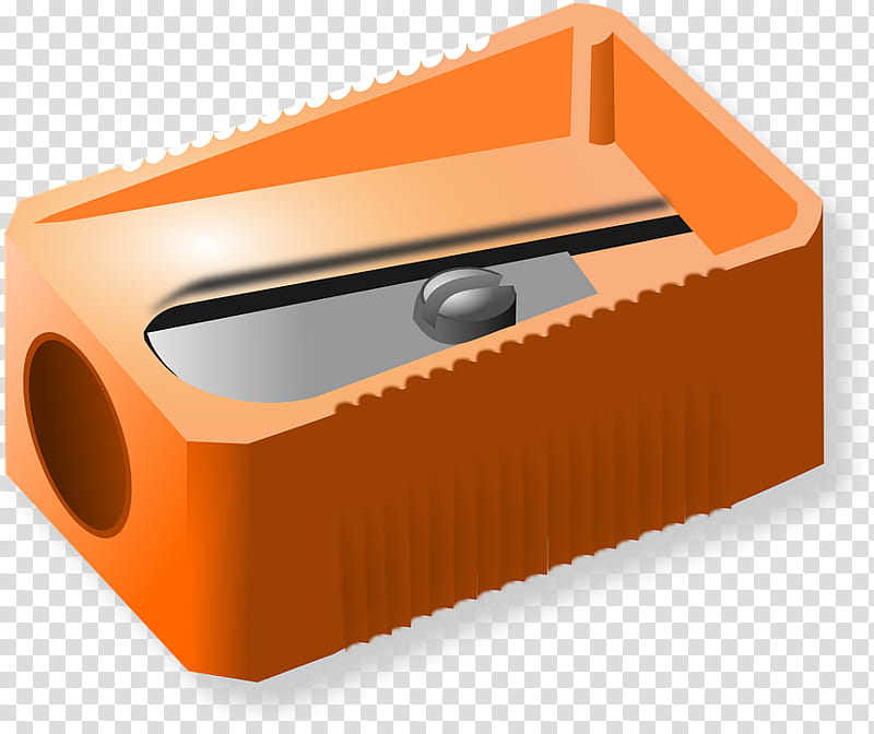 Pencil, Pencil Sharpeners, Tool, Colored Pencil, Blade, Grayscale, Cartoon, Orange transparent background PNG clipart