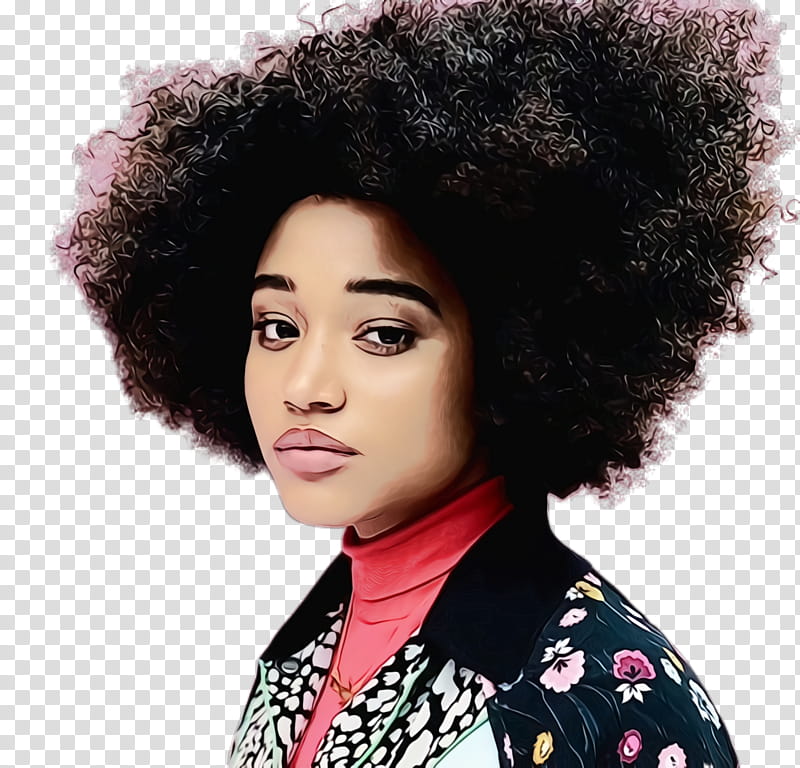 Hair, Amandla Stenberg, Afro, Model, Black Hair, Jheri Curl, Hair Coloring, Rendering transparent background PNG clipart