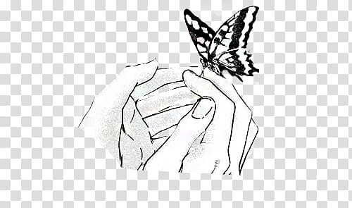 brush ComicHands   pics, person holding butterfly illustration transparent background PNG clipart