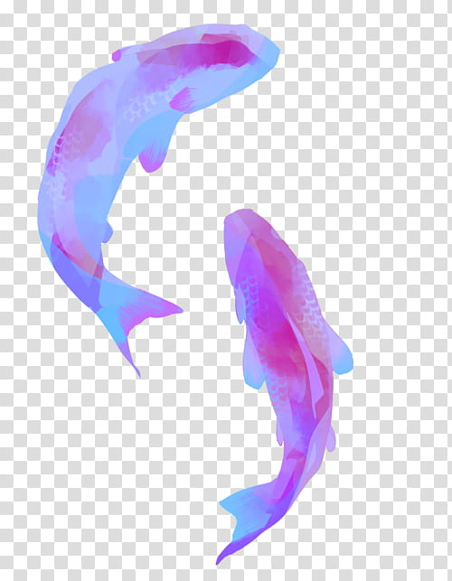 AESTHETIC S, two koi fish artwork transparent background PNG clipart