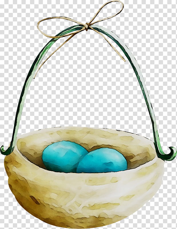 Easter Egg, Easter
, Turquoise, Gift Basket, Bird Nest, Hamper, Oval, Storage Basket transparent background PNG clipart