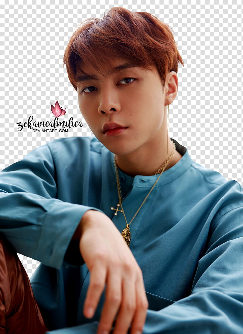 NCT Jaehyun Doyoung Johnny ARENA, man in teal long-sleeved shirt transparent background PNG clipart