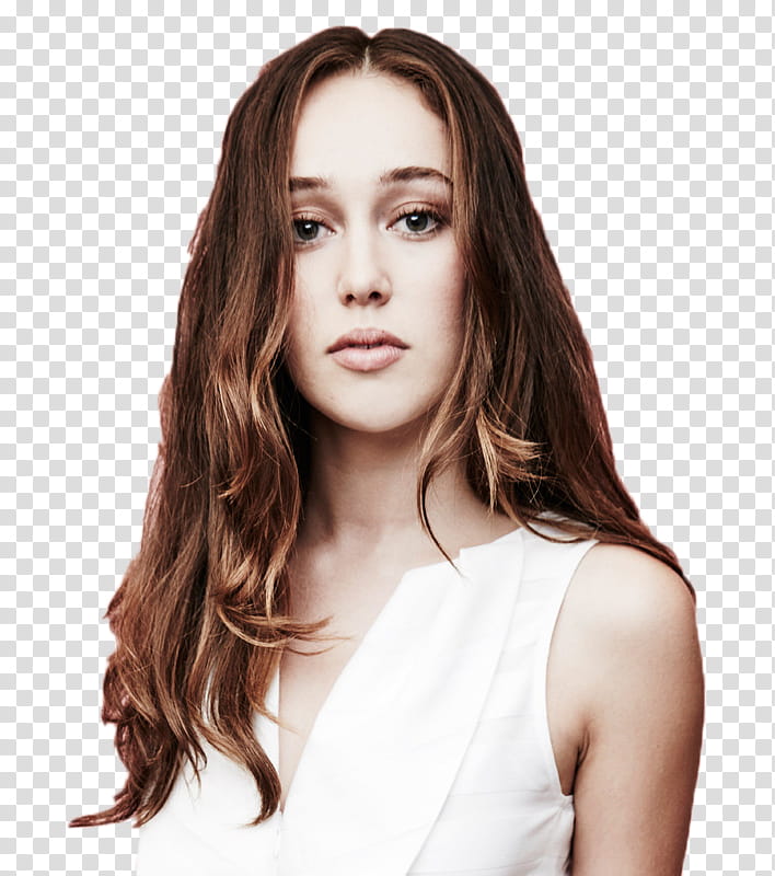 Alycia Debnam Carey, woman wearing white V-neck sleeveless top transparent background PNG clipart