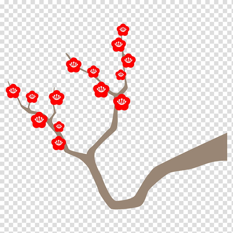 plum branch plum winter flower, Red, Plant, Holly transparent background PNG clipart