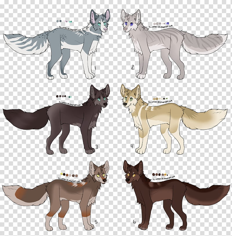 Blu Paint Swatch Wolf Adopts CLOSED, six assorted-color foxes art transparent background PNG clipart