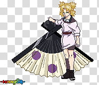 Temari, sand genin, woman holding big folding fan anime character transparent background PNG clipart