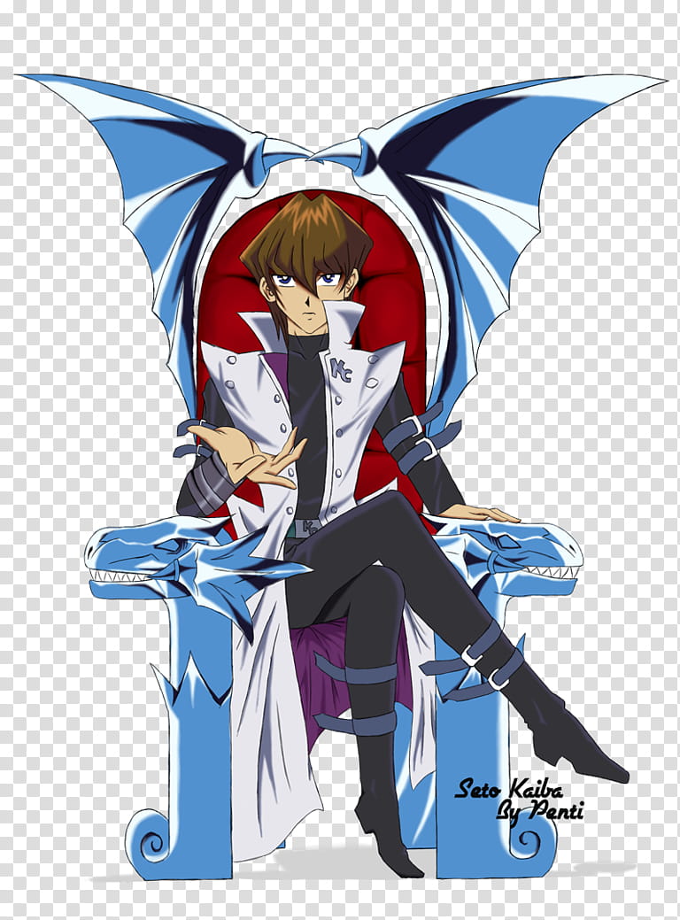 Seto Kaiba from Yugioh, male anime character transparent background PNG clipart