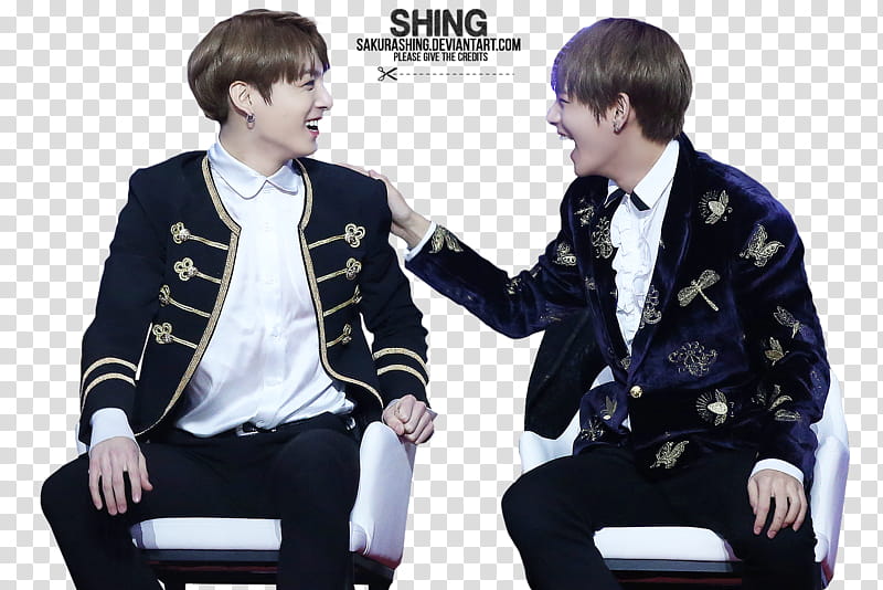 SPECIAL TAEKOOK, two men wearing black top and black pants transparent background PNG clipart