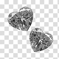Diamond s, two silver heart illustrations transparent background PNG clipart