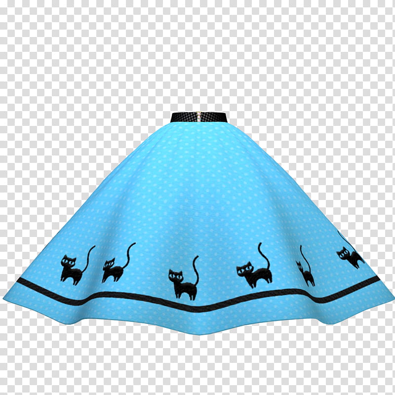 Poodle Skirts , teal and black cat print flare skirt transparent background PNG clipart