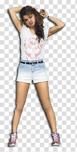 Selena Gomez, woman wearing white shirt transparent background PNG clipart