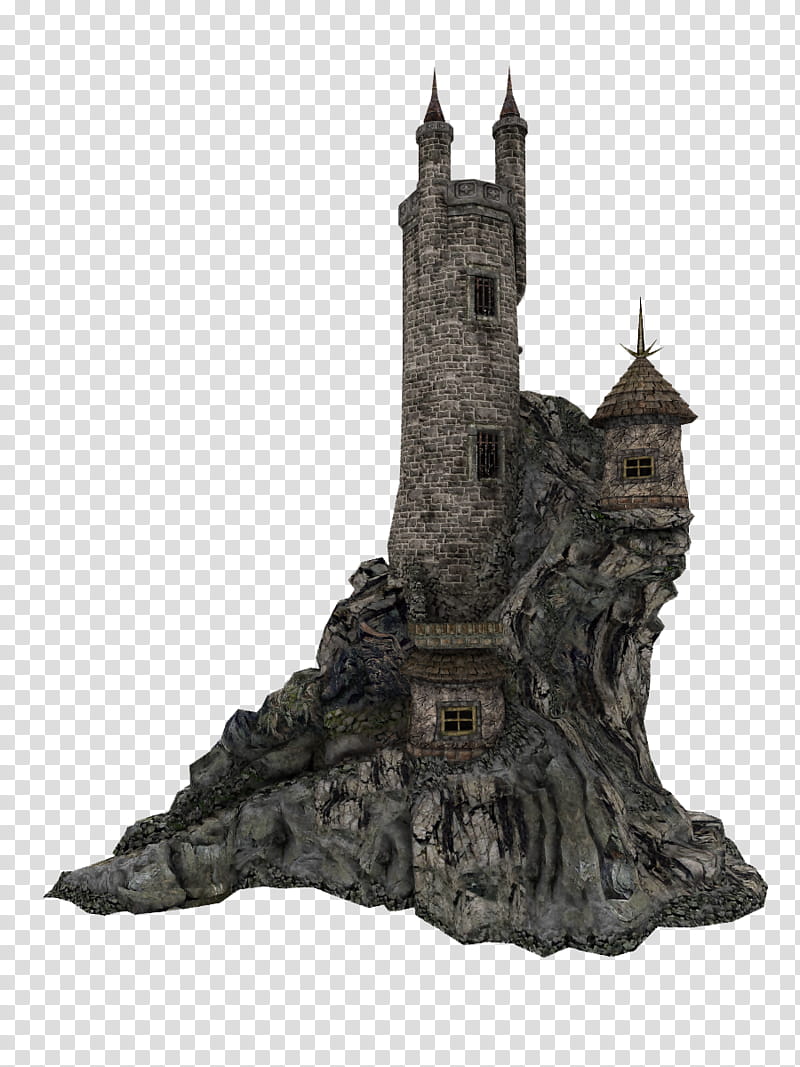 Wizard Tower, gray castle illustration transparent background PNG clipart