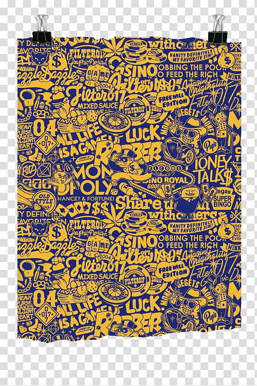 , blue and yellow doodle art with clips transparent background PNG clipart