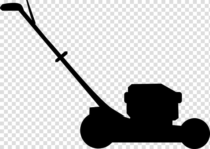 Silhouette Lawn Mower, Line, Walkbehind Mower, Outdoor Power Equipment, Tool, Edger, Vehicle, Blackandwhite transparent background PNG clipart